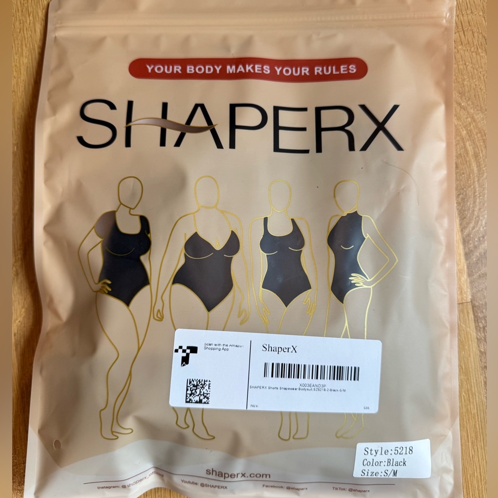 Women's Black Shapewear Bodysuit Cami/Shorts Size S/M